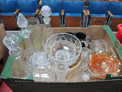 Lot 1065 - Four Glass Spirit Decanters, Stuart vase,...