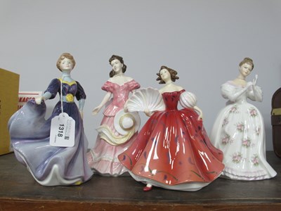 Lot 1318 - Four Royal Doulton Figurines, Summer Rose HN...