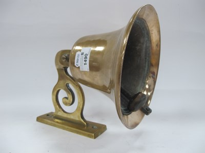 Lot 1490 - Brass Ships Bell, with clanger and 'C' scroll...