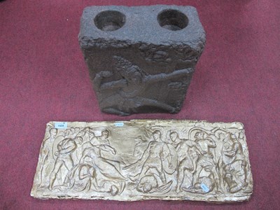 Lot 1509 - Terracotta Planter of Slab Form, wtih Siamese...