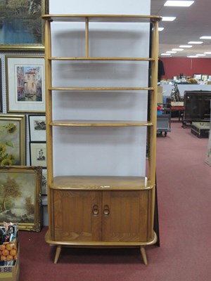 Lot 1584 - Ercol Wall Unit, with three open shelves over...