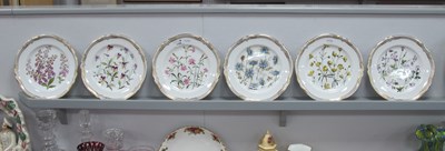 Lot 1194 - Spode Wild Flowers, set of six hand painted...