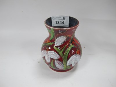 Lot 1344 - Anita Harris 'Ruby Snowdrop' Trojan Vase, gold...