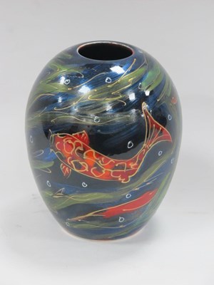 Lot 1298 - Anita Harris 'Koi Carp' Delta Vase, gold...