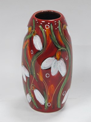 Lot 1295 - Anita Harris 'Ruby Snowdrop' Skittle Vase,...