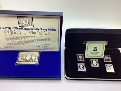 Lot 111 - Danbury Mint 10p Silver Stamp Ingot, together...