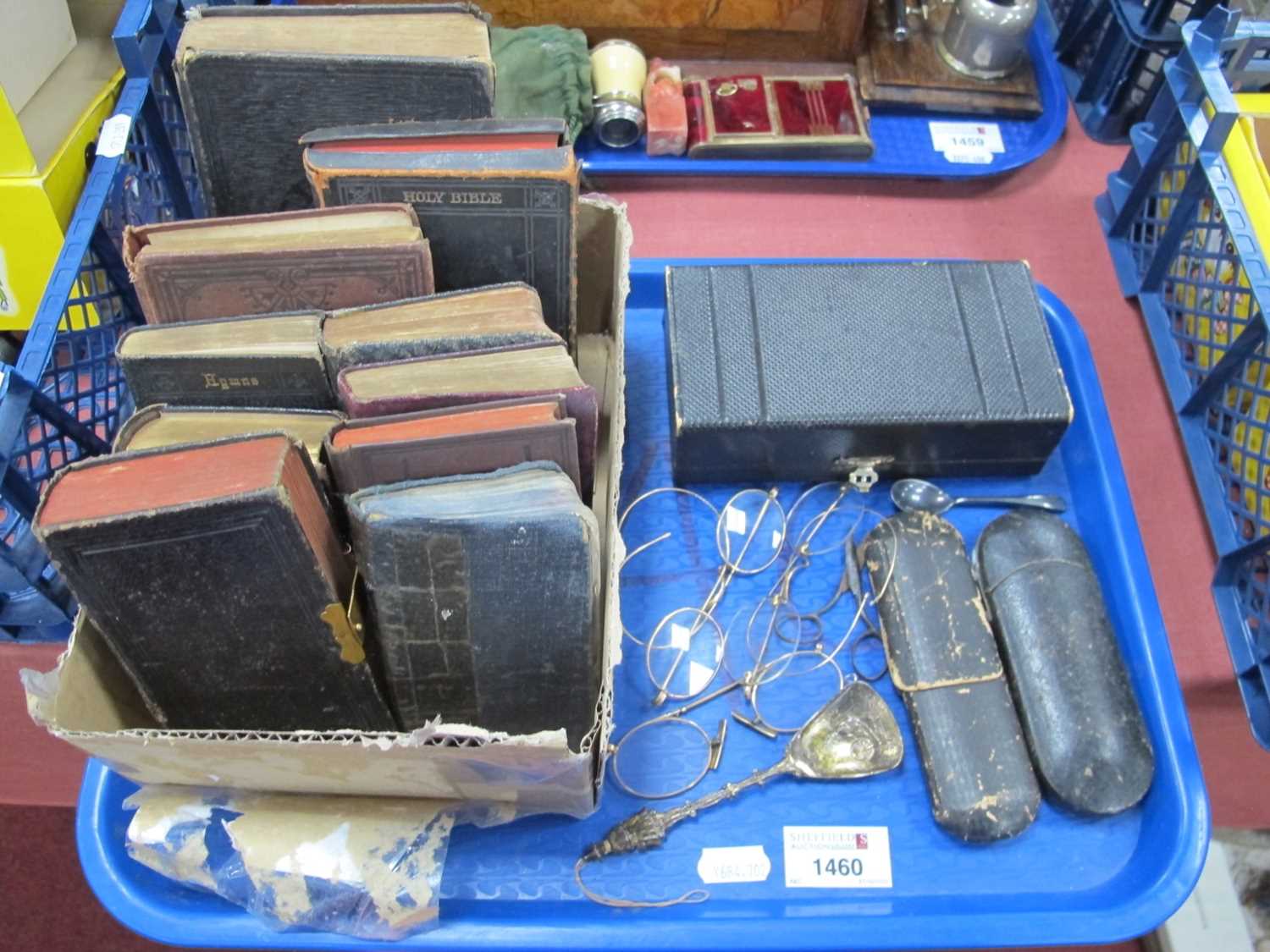 Lot 1460 - Plated Salt Set, three pairs of spectacles and...