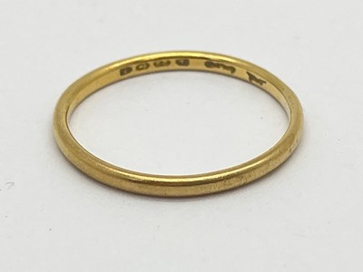 Lot 31 - A 22ct Gold Plain Wedding Band, (finger size...