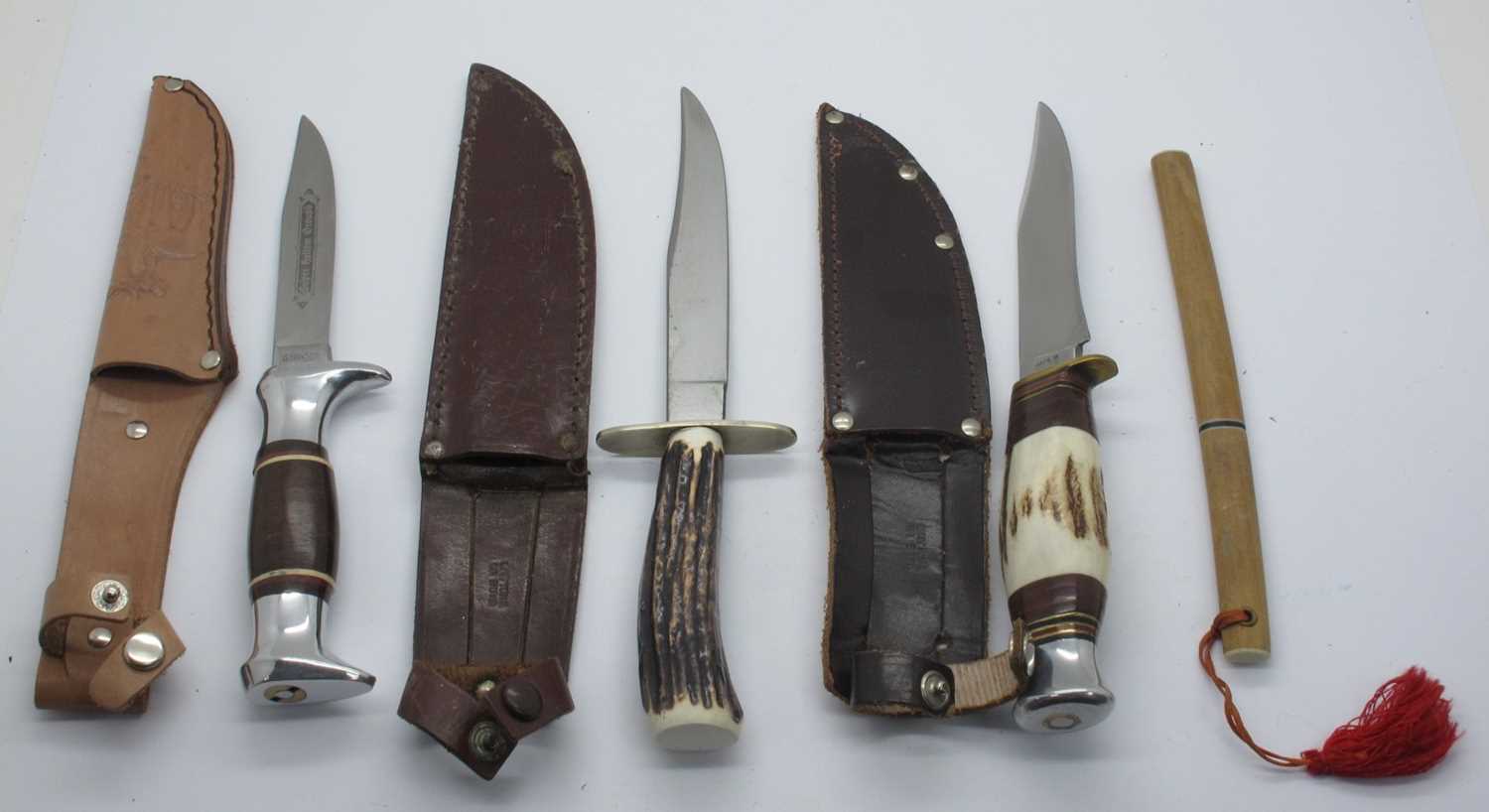 Lot 237 - Bowie Knife; William Rodgers Sheffield, stag...