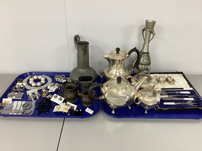 Lot 182 - A Stylish Art Deco Style Pewter Four Piece Tea...