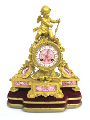 Lot 1439 - A Late XIX Century French Ormolu Mantle Clock,...