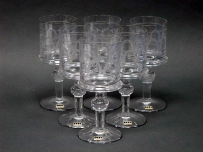 Lot 1013 - A Set of Six Boda Afors Bruk, Sweden Goblets,...