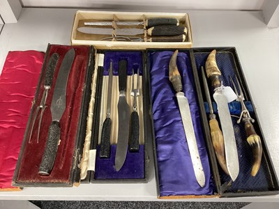 Lot 183 - A Collection of Assorted Meat Carving Sets,...