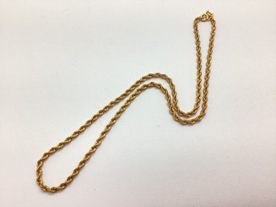 Lot 63 - A 9ct Gold Ropetwist Chain, Birmingham import...