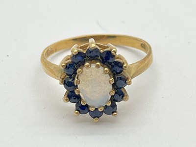 Lot 42 - A 9ct Gold Stone Set Dress Ring, of floral...