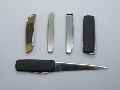 Lot 45 - Two Smokers Knives, 8cm; Lock knife, wood and...