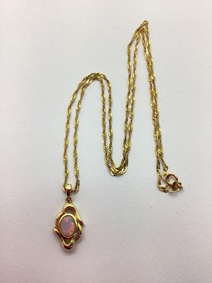 Lot 62 - A 14ct Gold Single Stone Pendant, oval collet...