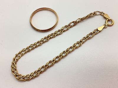 Lot 66 - A Flat Double Curb Link Bracelet, 16.5cm long,...