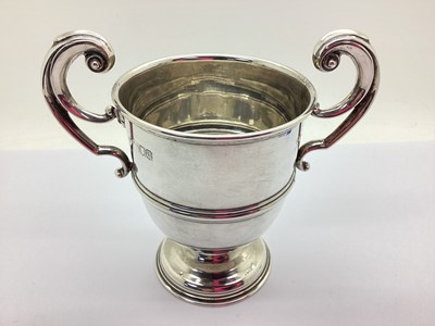 Lot 13 - A Hallmarked Silver Twin Handled Trophy Cup,...