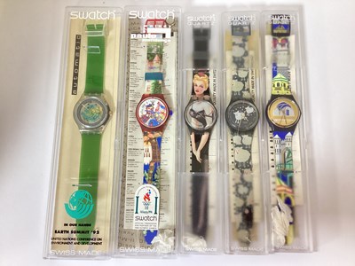 Lot 223 - Swatch Watches, in original cases. (5)