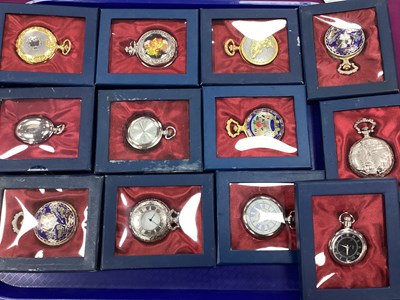 Lot 125 - Modern Collectors Pocket Watches, boxed. (12)