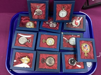 Lot 134 - Modern Collectors Pocket Watches, boxed. (12)