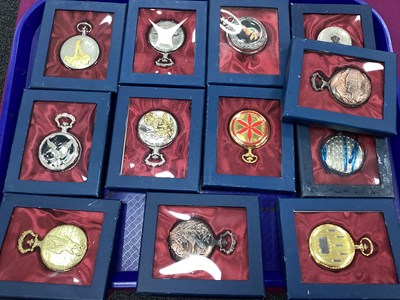 Lot 122 - Modern Collectors Pocket Watches, boxed. (12)