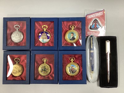 Lot 232 - Modern Collectors Pocket Watches, boxed (6),...