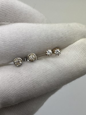 Lot 71 - A Pair of Danty 18ct White Gold Single Stone...