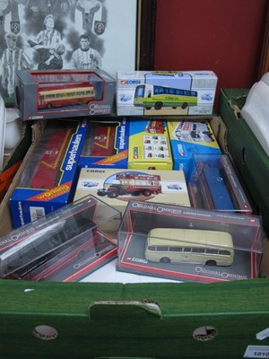 Lot 1010 - Corgi Die Cast Buses, in boxes incuding Plaxon...