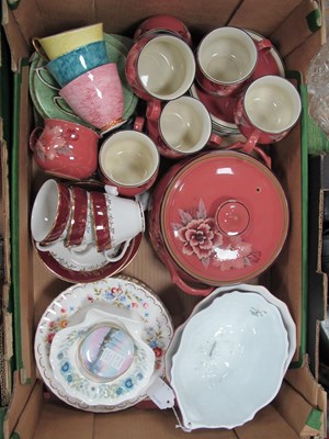 Lot 1111 - Denby teacups, saucers, milk jug and lidded...