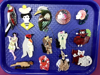 Lot 162 - An Assortment of Modern Plastic Brooches, to...