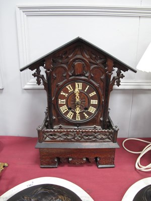 Lot 1389 - Oak Cuckoo Clock, 42cm high