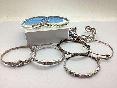 Lot 107 - An Assortment of "925" and Other Bangles, to...