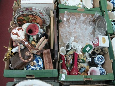 Lot 1101 - Figurines, glassware, Limoges jugs, etc:- Two...