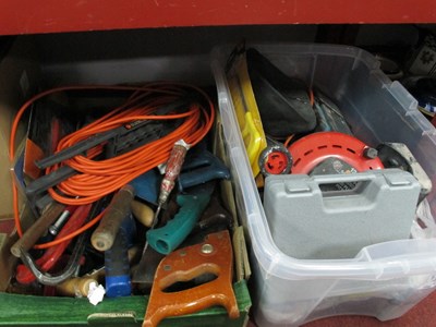 Lot 1089 - Tools - saws, cleaver, wrench, extension cable,...