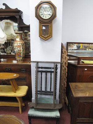 Lot 1622 - Japanese Wall Clock, oak wall shelf, ebonized...