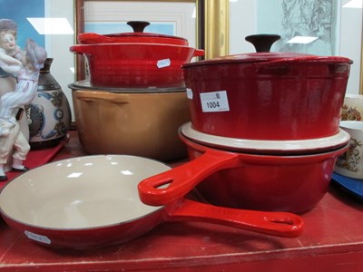 Lot 1004 - Le Creuset: Large circular lidded casserole...