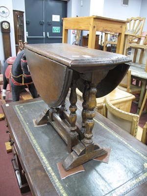 Lot 1526 - XVII Century Style Oak Drop Leaf Table, on...