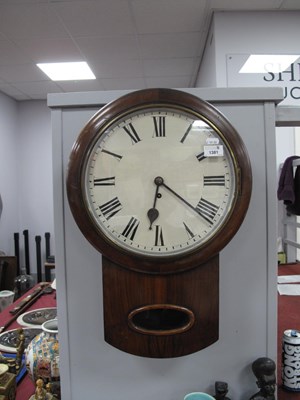 Lot 1381 - XIX Century Walnut Fusee Wall Clock, with a...