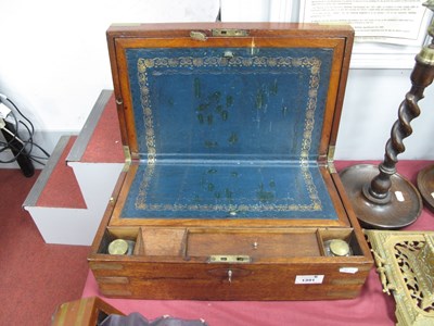 Lot 1391 - XIX Century Mahogany Brass Bound Writing Slope,...