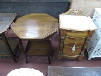 Lot 1612 - Pine Bedside Chest with a Painted Top, three...