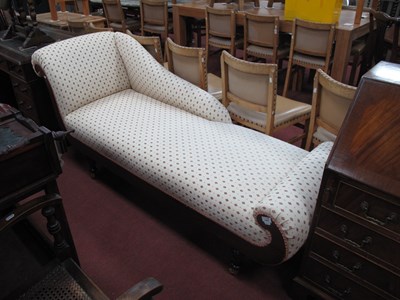 Lot 1604 - Mahogany Chaise Lounge, with shaped back,...