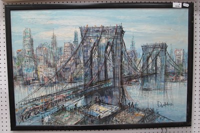 Lot 1519 - Duchamp, Brooklyn Bridge, New York, oil on...