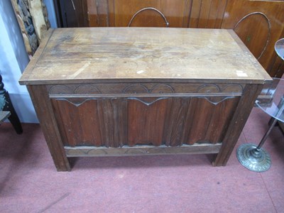 Lot 1625 - Oak Blanket Box, with linen fold fascia,...