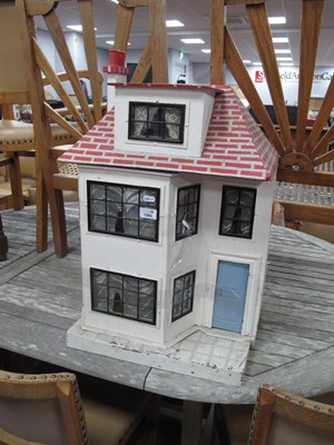 Lot 1594 - Dolls House Circa 1920s, white painted...