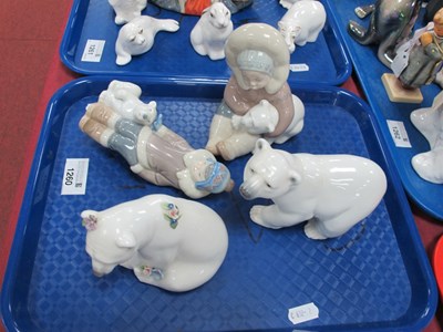 Lot 1260 - Lladro Eskimo and Polar Bear Figures (4).