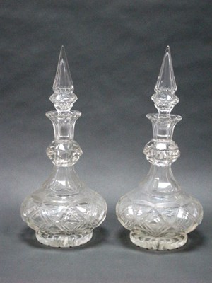 Lot 1012 - A Pair of Late XIX Century Heavy Glass...