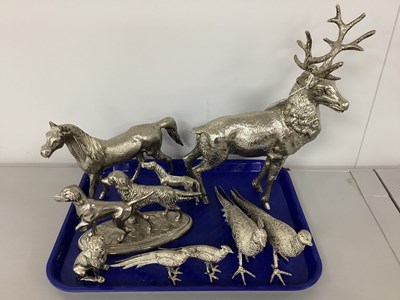 Lot 156 - A Heavy Silver Plated Model of A Stag, overall...