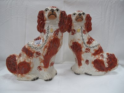 Lot 1312 - Pair of XIX Century Staffordshire Dogs, 33cm...